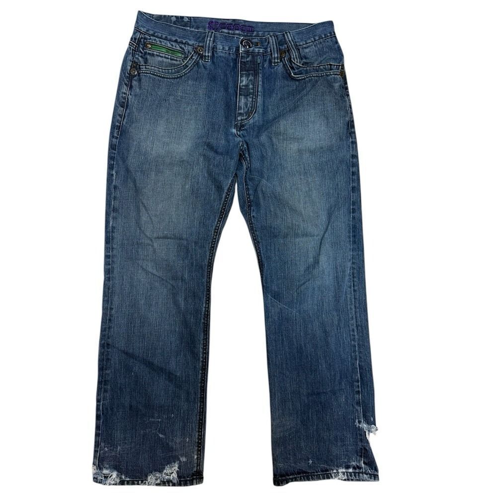 COOGI Men's Distressed Jeans.Embroidered Y2K Streetwear.Hip Hop Baggy.Sz 38x34